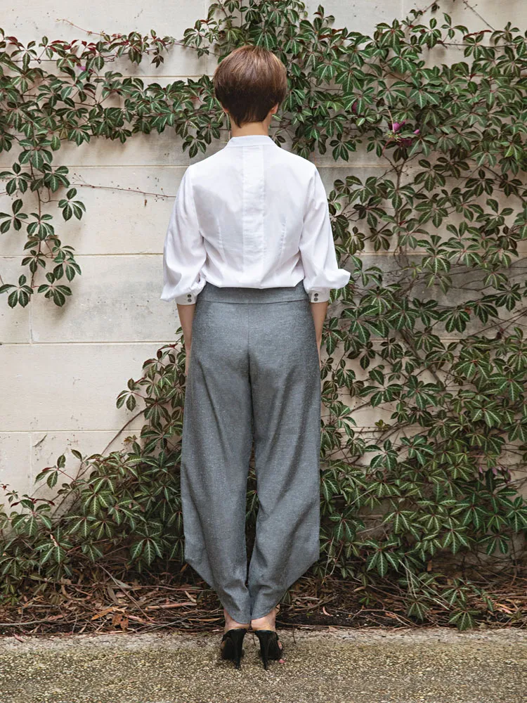 Puff Sleeve Shirt and Charcoal Birch Pant back view