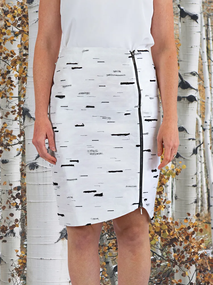 Silver Birch Stride Skirt by Tarmi - Artist, Designer and Fashion Artist