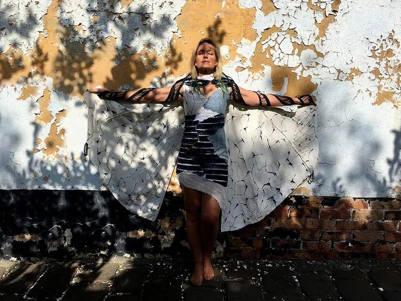 Tarmi Clarke, Cracked Plaster Wall Dress