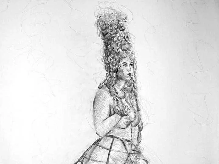 Marie Antoinette Figure Drawing by Tarmi Clarke